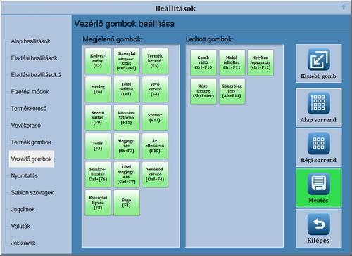 Vezérlő gombok beállítása Gombok kezelése A vezérlő gombok mozgatásához a bal egérgombbal kell kattintani a megfelelő gombon, és az egérgombot lenyomva tartva, a megfelelő helyre kell húzni a