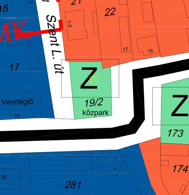 Védelem típusa: Helyi védelemre tervezett Védelmi kategória É - 6 A védendő érték helyszínrajza: (forrás: