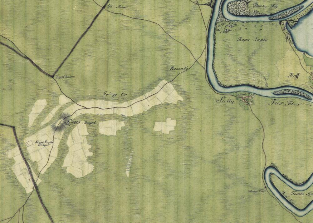 I. katonai felmérés Mint a legtöbb Tisza partra épült településnél, Tiszasülynél is megfigyelhető
