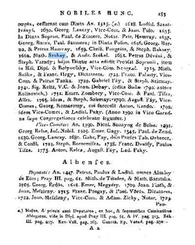 1646. Caspar, Mattias and Martin Szuhay were registered as noblemen in list of noble families (Korponay János: Abaujvármegye monographiája I. Seite 1 von 416.