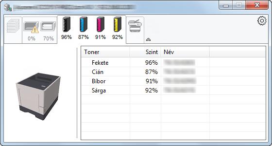 Nyomtatás számítógépről > Status Monitor Nyomtatás folyamatban fül A nyomtatási feladat állapota jelenik meg.