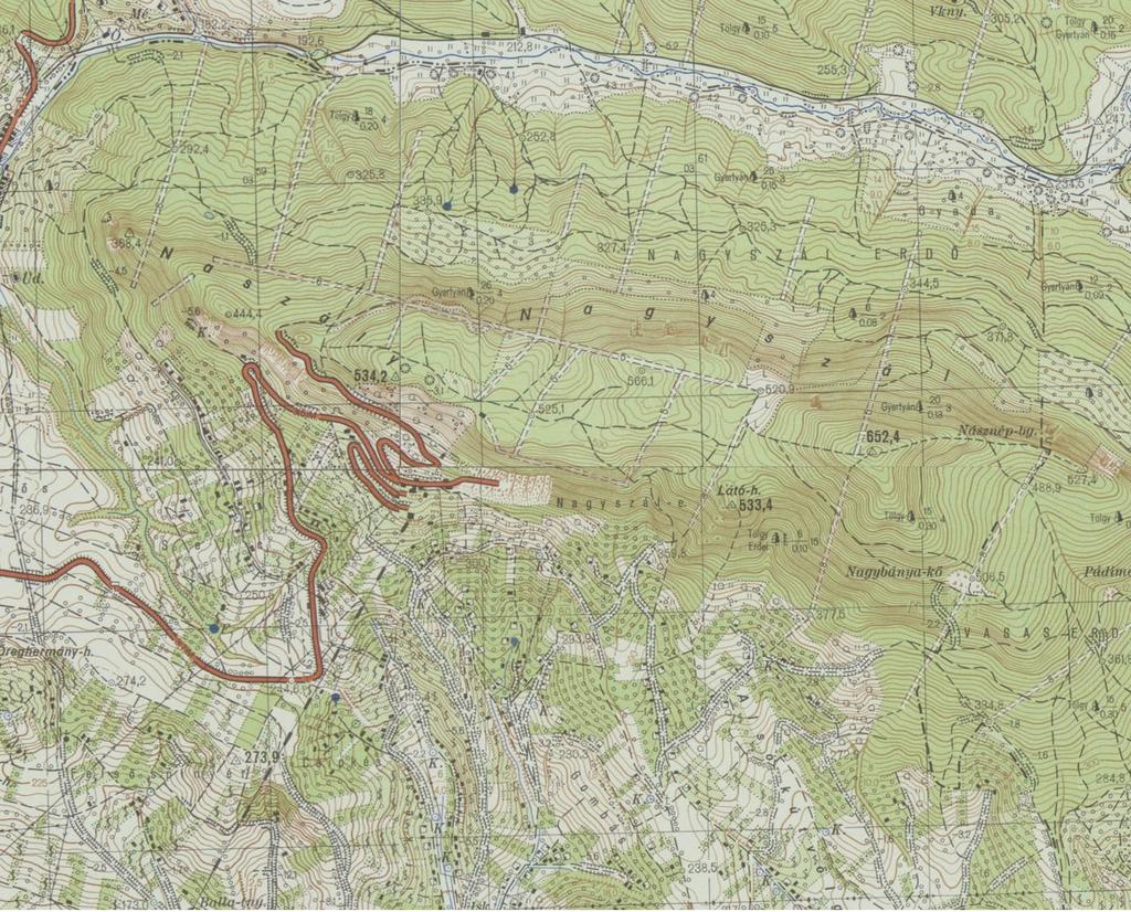 11.5. ábra: 1959. Topográfiai térkép (részlet). M=1:25.000.