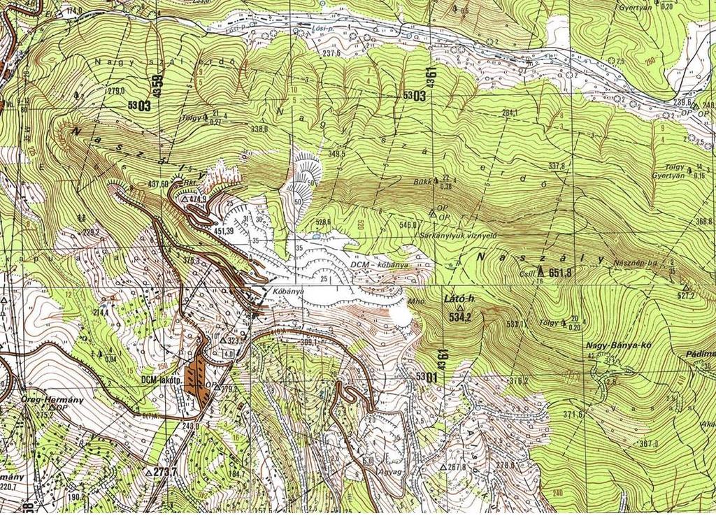 11.7. ábra: 1987. Topográfiai térkép (részlet). M=1:25.000.