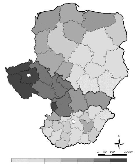 Munkaerő-felhasználás, 2013 (fő/100 hektár) Forrás: A 3.