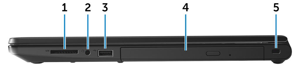 3 HDMI-Port Csatlakozást biztosít tv-készülékhez vagy más HDMI-bemenettel rendelkező eszközhöz. Video- és audiokimenetet biztosít. 4 USB 3.