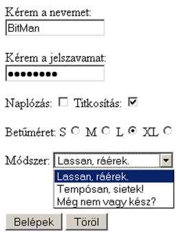 HTML űrlap Beviteli elemek <input type= xxx > www.bitman.