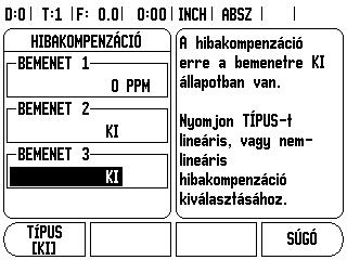 II 1 Üzembehelyezés Lineáris hibakompenzáció A lineáris hibakompenzáció akkor alkalmazható, ha a referencia szabvánnyal történt összehasonlítás eredményei lineáris eltérést mutatnak, a mért hossz