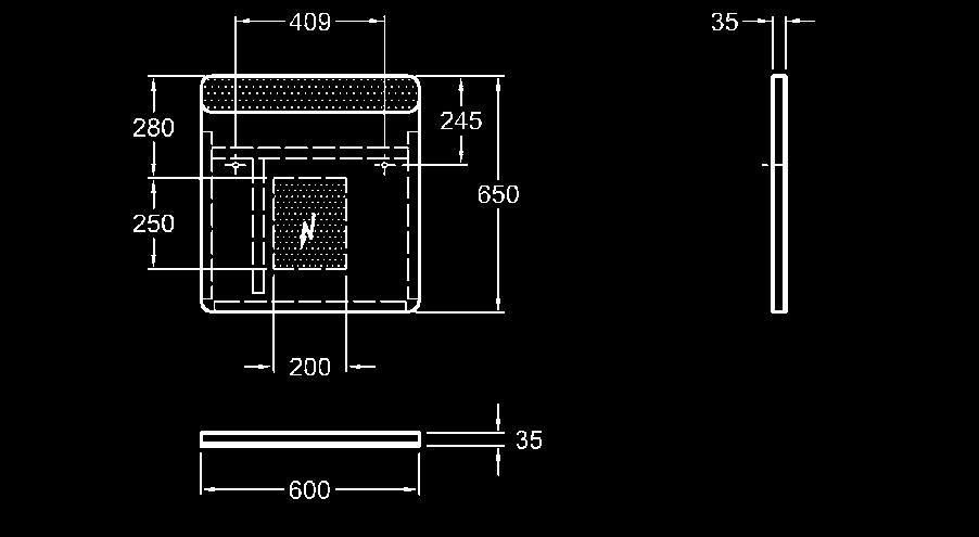 LED világítással 120 x 65  24 W, 24 V, 4000 K,