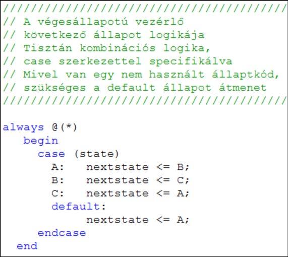 Állapotkódolás: A = 00, B = 01, C =10 (lehetne