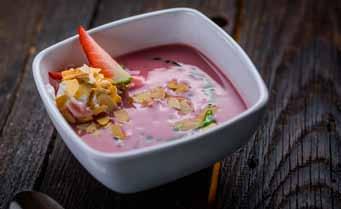 into cream soup with sour cream on top 760 Ft Rozés