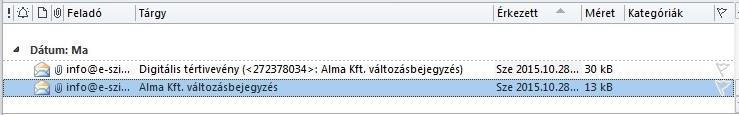 Az ellenőrzés eredményéről elektronikusan aláírt tértivevényt küld Önnek e-mailben, az általunk adott