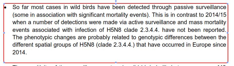VADMADARAK 2014/2015 H5N8 járvány során legtöbb detektálás aktív monitoring során, nem volt tömeges