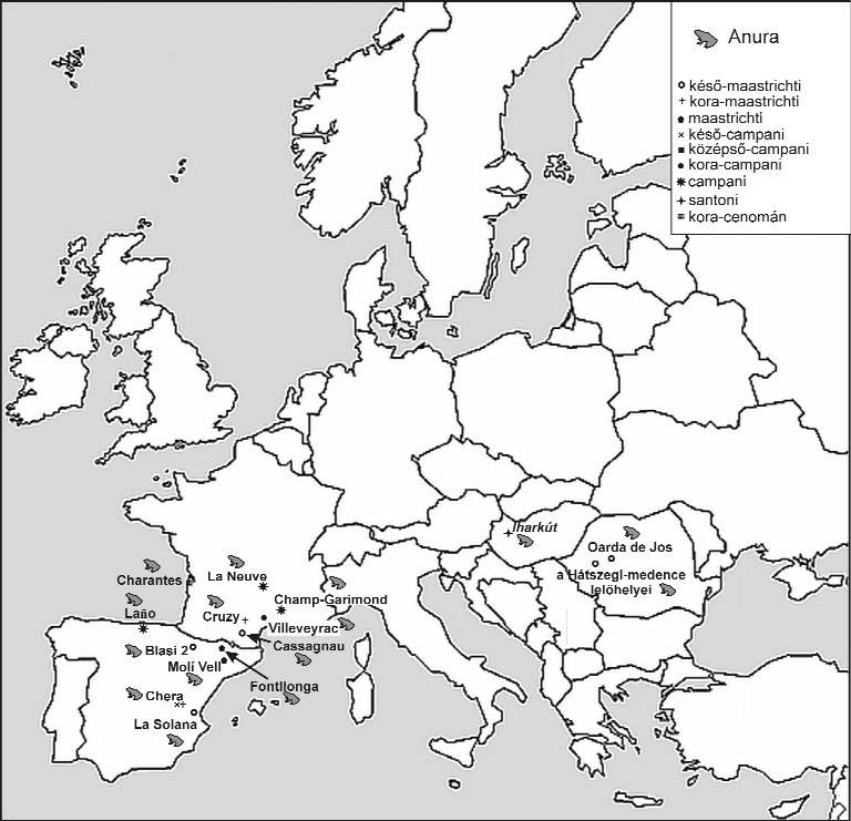 34 SZENTESI Zoltán, VENCZEL Márton: Egy fejlett béka a késő-kréta (santoni) Csehbányai Formációból (Iharkút, Bakony hegység) incertae sedis Anurák (SANCHÍZ 1998) vagy alaphelyzetű béka taxonok (GAO &