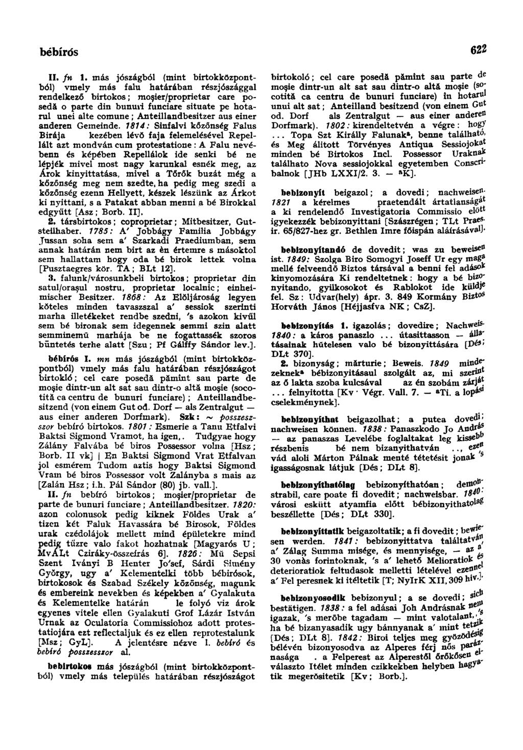 bébírós 622 II. fn 1.