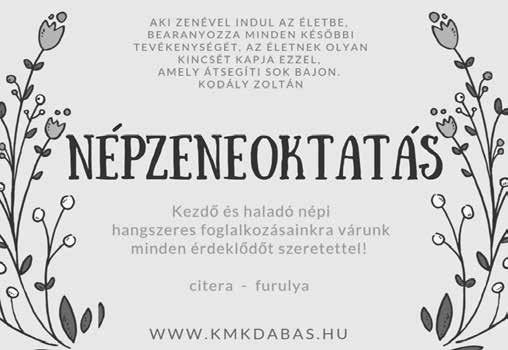 KOSSUTH Művelődési KÖZPONT ÉS KÖNYVTár október havi programok Kossuth Művelődési Központ 2370 Dabas, Szent István u. 58. Telefon: 29/360 237, +36 30/383 2738 E-mail Kucsera Helga: szervezes@kmkdabas.