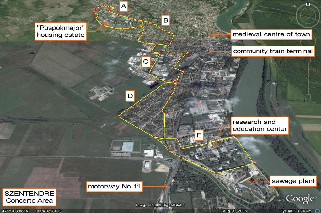 PIMES CONCERTO terület Szentendrén Energiahatékony épületfelújítás 5 815 m² új épület Biomasszán alapuló kapcsolt