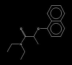 napropamid CAS-szám 15299-99-7 Propanamide, N, N-dietil-2-(1-naphthalenyloxy) EINECS 239-333-3 képlet: C 17 H 21 NO 2 Molekulasúly (g/mol) 271.