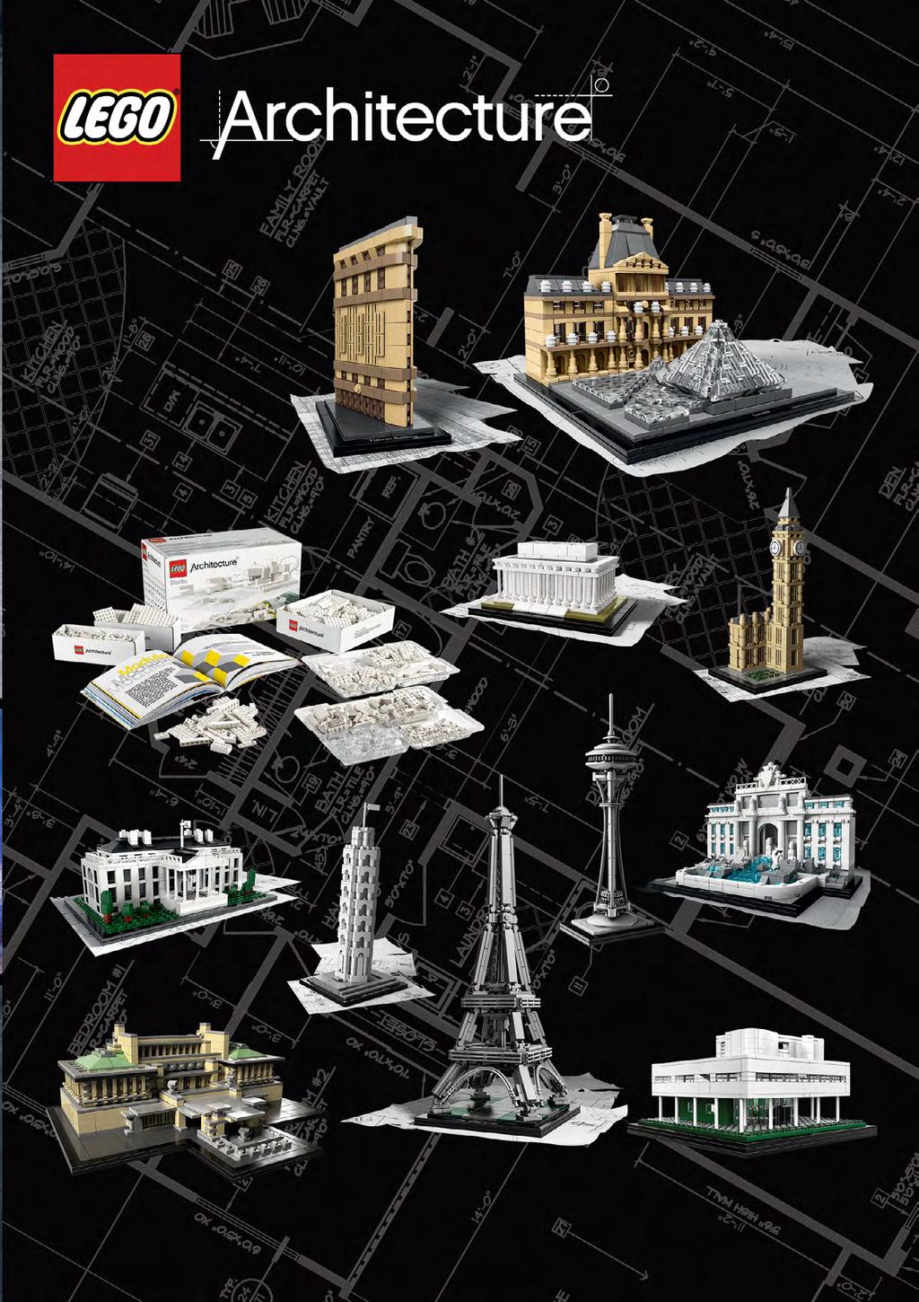 Az irodák és íróasztalok nélkülözhetetlen díszei a LEGO Architecture építményei. A new york-i Vasalóháztól kezdve a párizsi Eiffel-toronyig szinte minden ismert épület megtalálható a sorozatban.