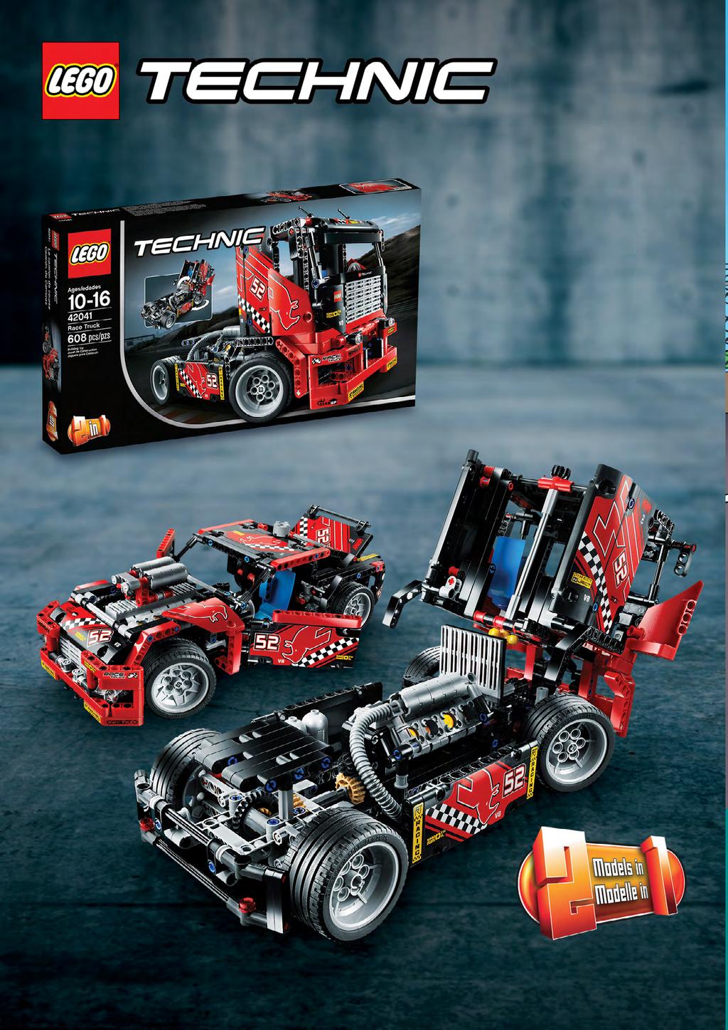 KÉSZÜLJ FEL EGY GYORSASÁGI VERSENYRE A LEGO TECHNIC VERSENYKAMIONJÁVAL!