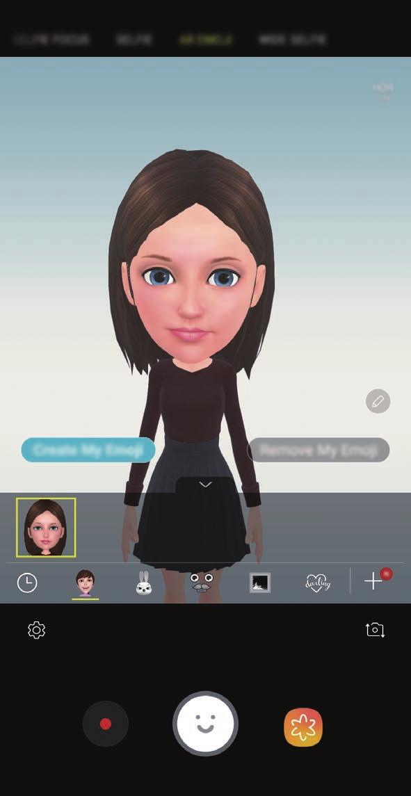 1 A fényképezési üzemmódok listáján érintse meg az AR-EMOJI lehetőséget.