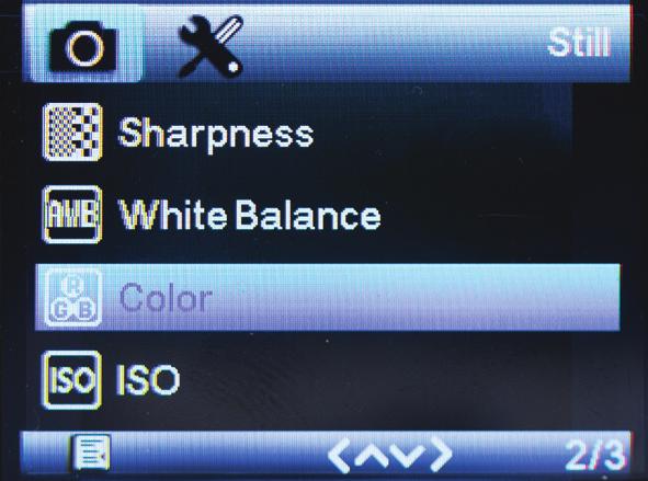 Color ISO Válassza ki a színhatást a felvételhez Válassza ki a képérzékelő fényérzékenységi szintjét Exposure Válassza ki a fotó fényerejét Anti-Shaking A képstabilizátor