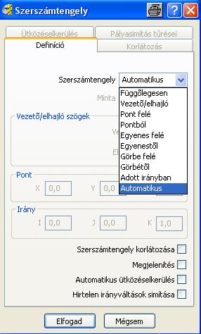 PowerMill Öttengelyes megmunkálás 4. Szerszámtengely irányultságok 4.
