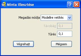 Illesztés modellre.. funkció segítségével vetítsük a modellre.