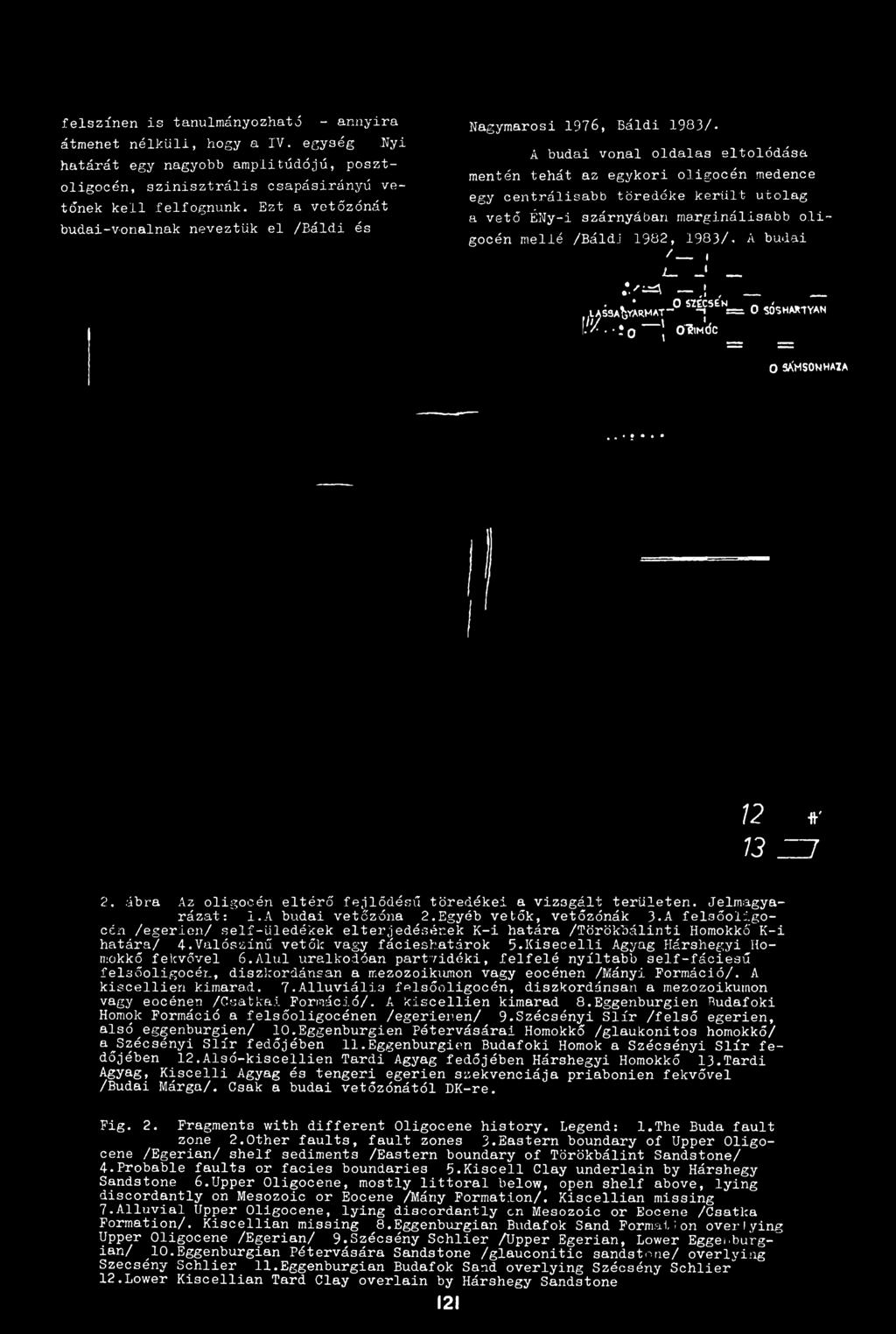 vető ÉNy-i szárnyéban marginálisabb oligocén mellé /Báldi 1982, 1983/. A budai / i i---- _. V ^.