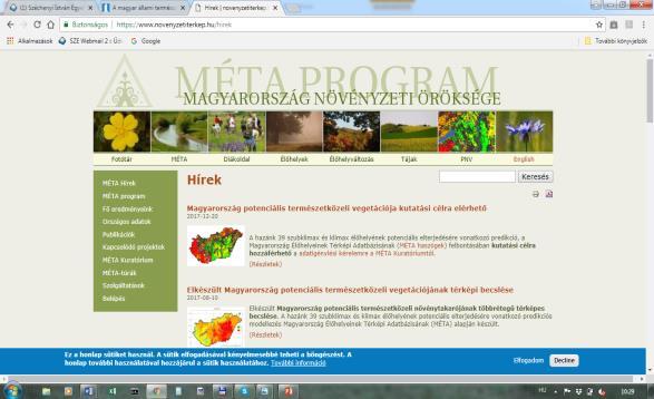 7) Természetvédelm Informácós Rendszer (TIR) térnformatka adatbázs a haza