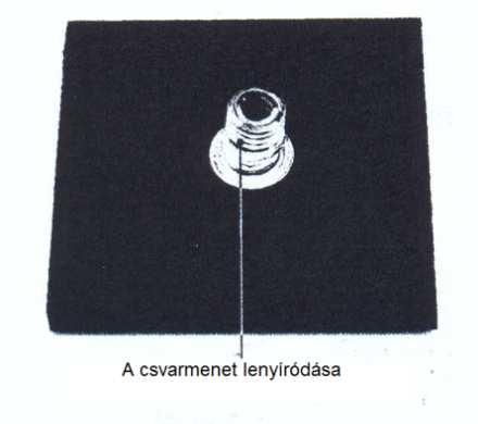 terhelésátadó elem 1. terhelésátadó elem a műanyag rész tönkremenetele elmozdulás, mm 6.
