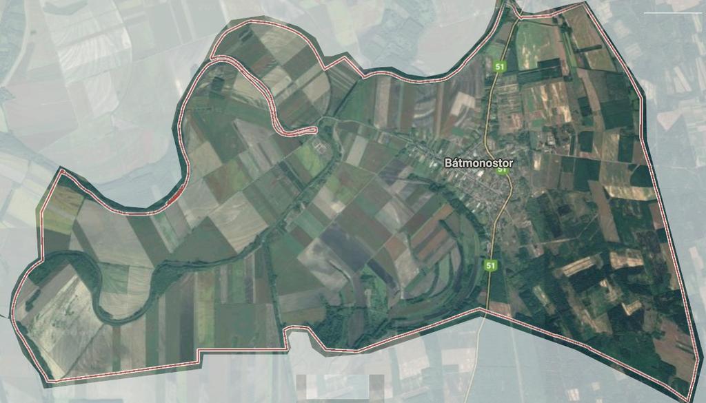 VSKÚT ELTÉRŐ KRKTERŰ TELEPÜLÉSRÉSZEK (közigazgatási terület) BJ HER CEG Megjegyzés: közigazgatási terület az alábbi műholdképen kerül ábrázolásra, melyen a beépítésre nem szánt területek (erdő,