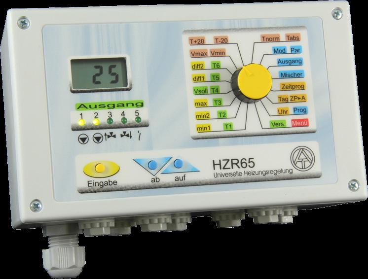 HZR65 Univerzális fűtésvezérlő HZR65 A HZR65 fűtési szabályzó különféle keverési fűtőkör szabályzásokhoz alkalmazható. Különböző termosztát-, hőmérséklet különbség- és háromutú szelep érléshez.