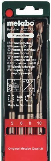 4 részes SDS-plus»SP«fúrókészlet 19 darabos»sp«fúrókészletek fém dobozban HSS-R, HSS-G és HSS-TiN 1 10 x 0,5 mm hengeres szárú fúrók fém dobozban HSS-R Cikkszám: 627 151 000