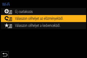 Wi-Fi/Bluetooth Wi-Fi/Bluetooth funkció Leíró módszer Ha egy lépés a [Válasszon célhelyet az előzményekből.] stb. kiválasztását kéri, hajtsa végre a következő műveletek valamelyikét.