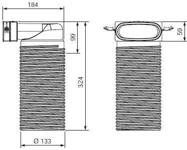Tartozék Leírása Átmérő (Φ) ζ-érték Rendelési szám 90 -os szelepcsatlakozó, Ø125 mm 52 x 132 mm-es lapos csatorna esetén alkalmazható, a pormentes szerelés érdekében záró dugóval, szerelőpanellel és