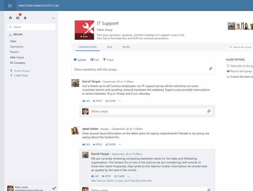 Yammer az ügyfélszolgálatok számára Használja fel a Yammert arra, hogy az informatikai ügyfélszolgálata ne egy kizárólag személyes kapcsolaton alapuló terület, hanem egy jobban automatizált,