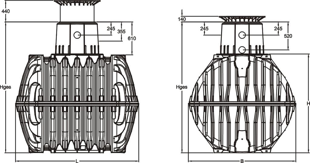 3. Mőszaki adatok Tartály 3750 liter 4800 liter 6500 liter Cikkszáma 370013 370014 370015