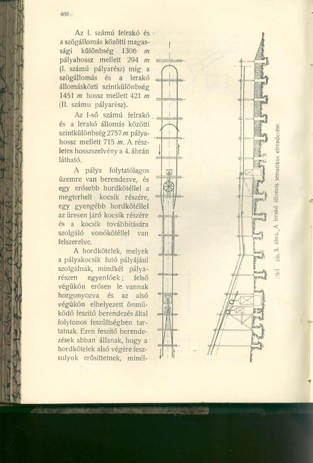 Az I. számú felrakó és a szögállomás közötti magassági különbség 1306 m pályahossz mellett 294 m (I.
