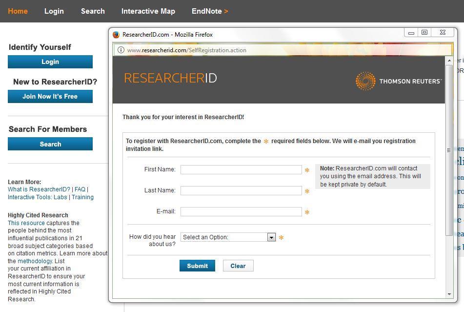 ResearcherID: A ResearcherID egyedi szerzői azonosító, amellyel lehetővé válik a Web of Science adatbázisban a hasonló nevű szerzők egyértelmű megkülönböztetése.