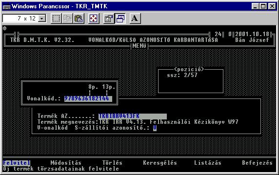 azonosító (