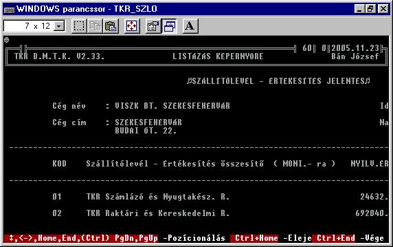 szoftver ( operációs rendszer, hálózati operációs rendszer ) környezet esetén jelent idő megtakarítást, de az esetlegesen szükséges különböző szempont szerint összesített