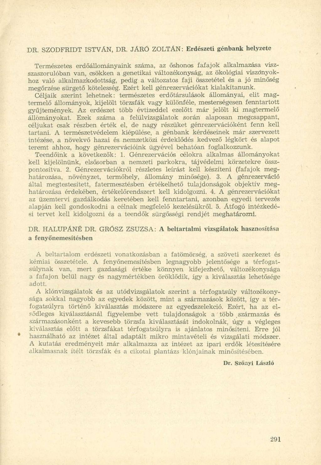 DR. SZODFRIDT ISTVÁN, DR.