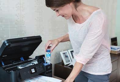 Beépített nyomtatófej Az EcoTank nyomtatókban állandó nyomtatófej van a problémamentes, megbízható nyomtatásért.