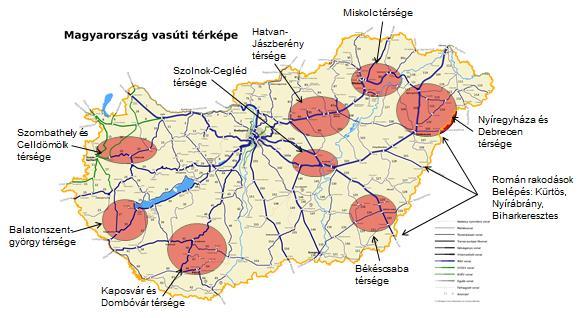 Figure 2: Main grain loading zones in Hungary Forrás: RCH,