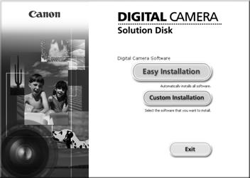 Przesyłanie zdjęć do komputera w celu wyświetlania Instalowanie oprogramowania Na potrzeby objaśnień wybrano systemy Windows Vista i Mac OS X (v10.5). Włóż dysk CD-ROM do napędu CD-ROM w komputerze.