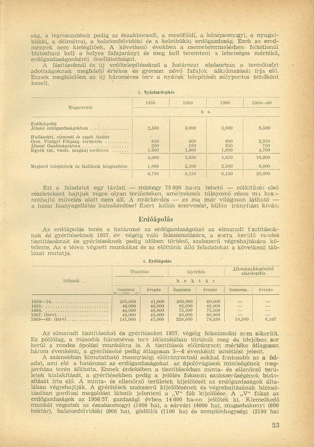 ság, a legrosszabbak pedig az északborsodi, a mezőföldi, a középsomogyi, a nyugatbükki, a délmátrai, a balatoniéi vidéki és a keletbükki erdőgazdaság. Ezek az eredmények nem kielégítőek.