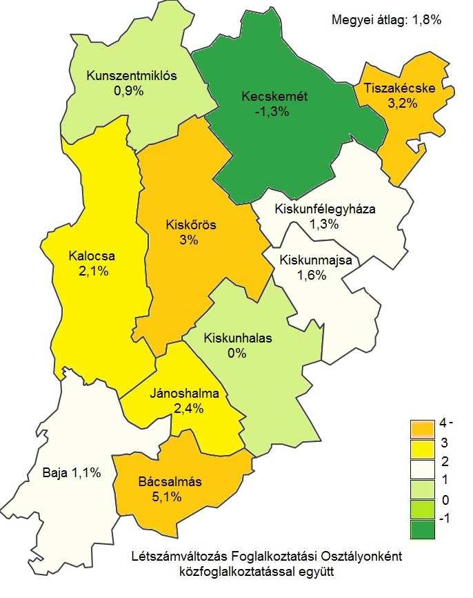 e) Az egy év múlva várható trendek A jelenlegihez képest az egy év múlva várható trend létszámnövekedést mutat.