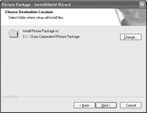 nainštalujete softvér Picture Package Windows XP. b Kliknite na [Picture Package].