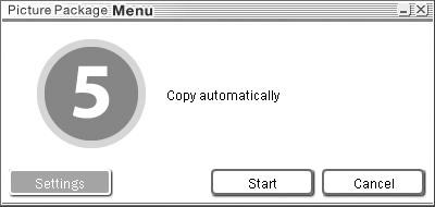 Softvér Picture Package sa spustí automaticky a zábery sa skopírujú do počítača. Po skopírovaní záberov sa spustí softvér Picture Package Viewer a zobrazia sa skopírované zábery.