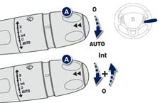 Áttekintés. Tájékozódás Világítás Ablaktörlő "AUTO" üzemmód bekapcsolása "A" gyűrű "B" gyűrű Fényszórók kikapcsolása.